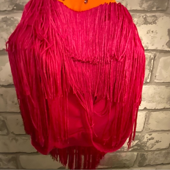 Weissman Girl’s Fringe & Rhinestone Dance Costume Size SC Small Child - Picture 5 of 8